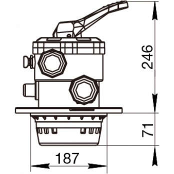 Верхний вентиль PoolKing T1,5" (фланец) к фильтрам серии KP, LP, HP, D400-700
