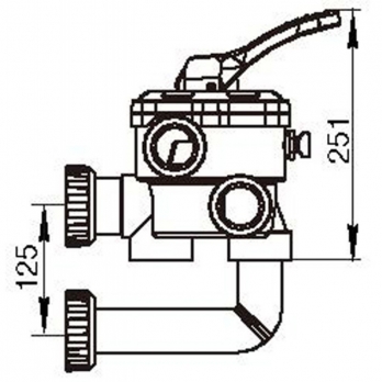 Боковой вентиль PoolKing S 1.5" к фильтрам серии KS, LS, HPS, D400-700